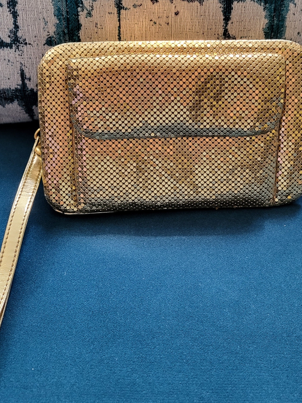 Jeanne Lottie Gold Mesh Wristlet